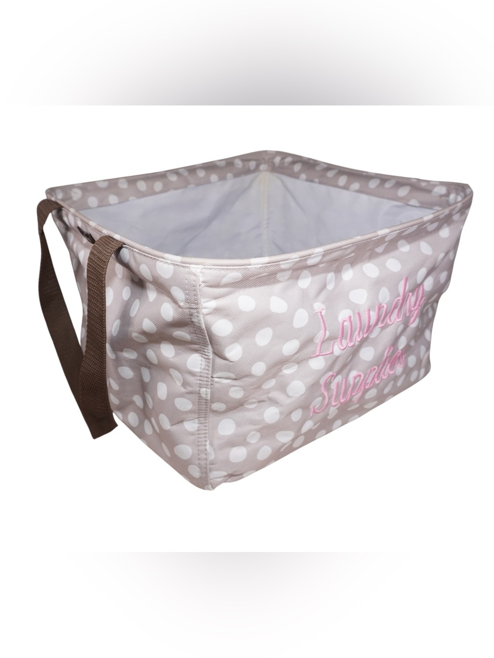 thirty-one Beige Polka Dot Laundry Supplies Caddy with Pink Script - Picture 8 of 10
